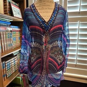 Bugatti Multicolor V-Neck Women's Blouse
